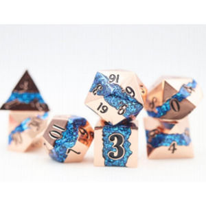 Mica Series 7 piece Metal Dice Set